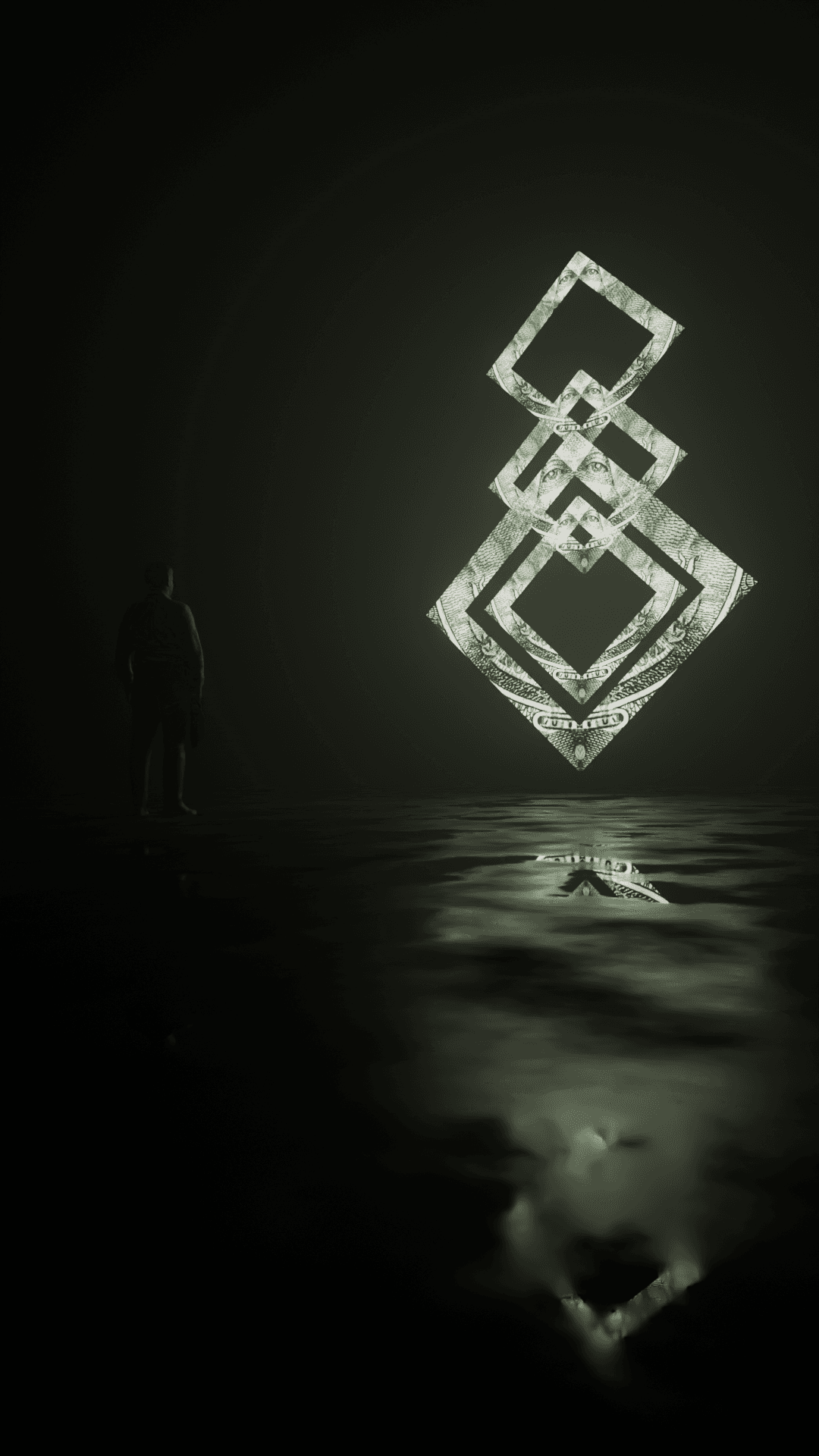 Floating Dollar Scene